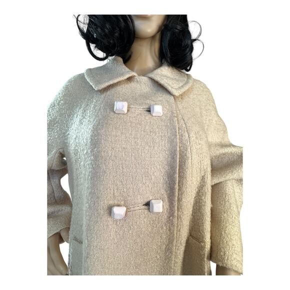 Vintage 1950's Craigleigh Ivory Blouce Double Breasted Swing Coat size large - Picture 17 of 17